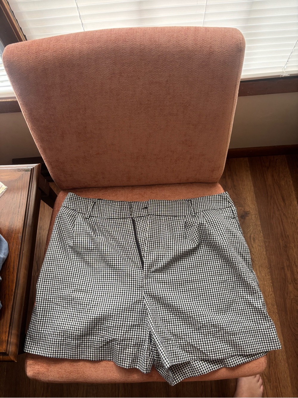 a new day Black and White Gingham Flat Front Men’s Shorts